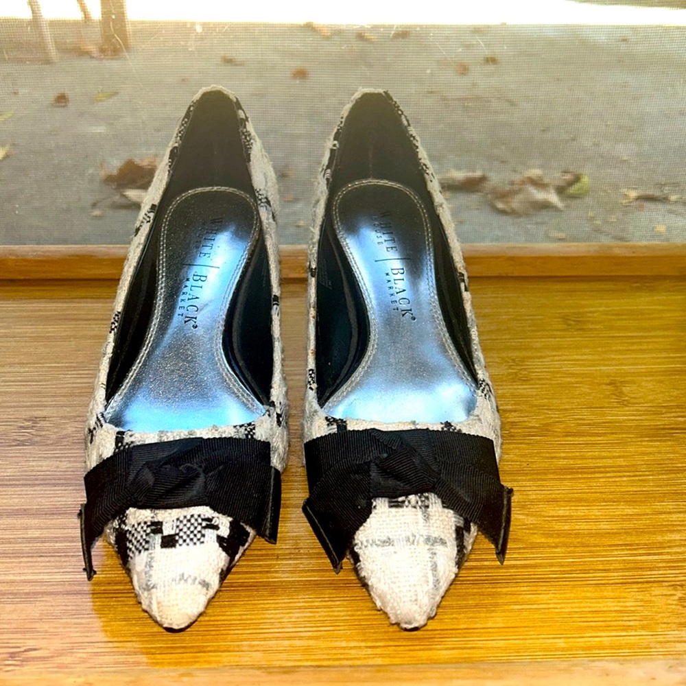 White House Black Market Sawyer in white and black shoes  7.5